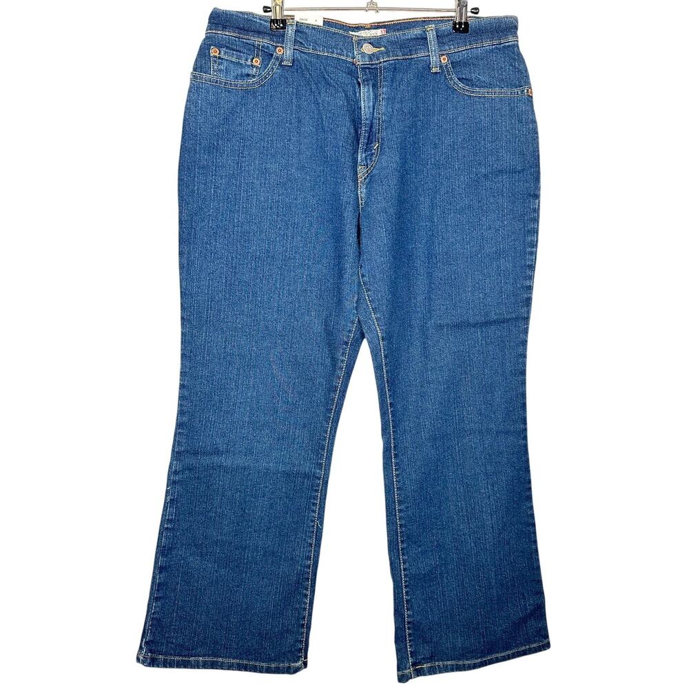 Levi's Relaxed Boot Cut 550 Stretch Jeans Medium Dark Wash Denim 16P Short NWT